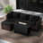 5 PCS Patio Furniture Set Heavy-duty Frame Rattan Sofa Set with 60,000 BTU Firepit Table Black-2018112007