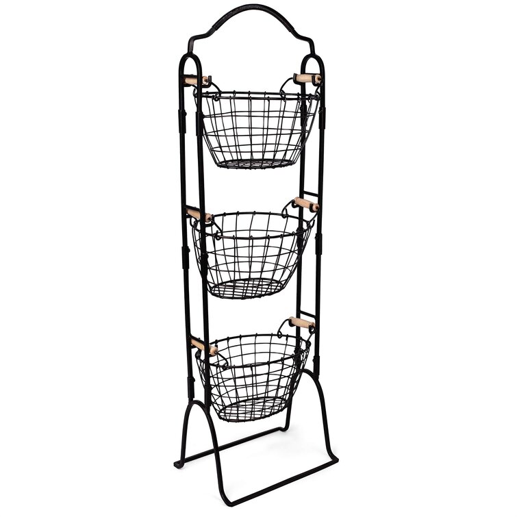 3 Pack Metal Wire Storage Baskets for Shelves, Pantry, Closet