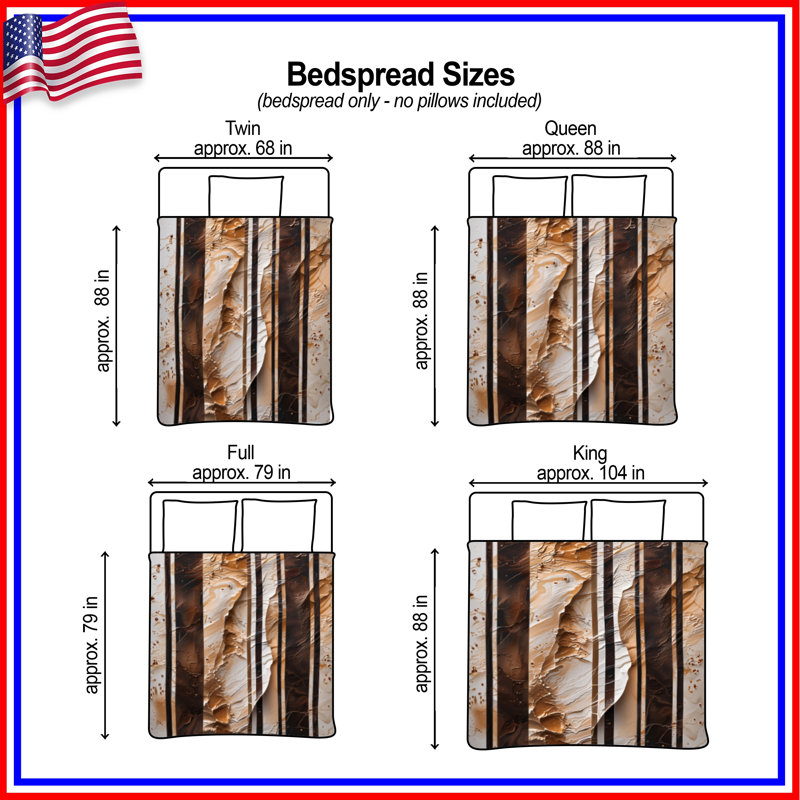 Textured Vertical Stripes Quilted Bedspread All Sizes, Twin