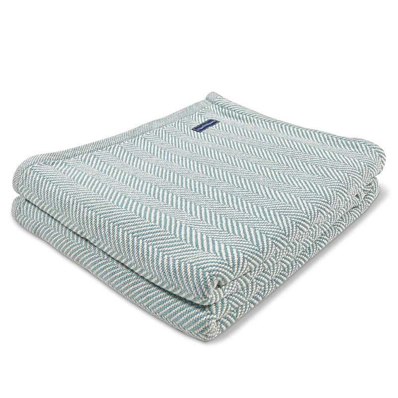 Penobscot Cotton Blanket, 72" x 96", Teal