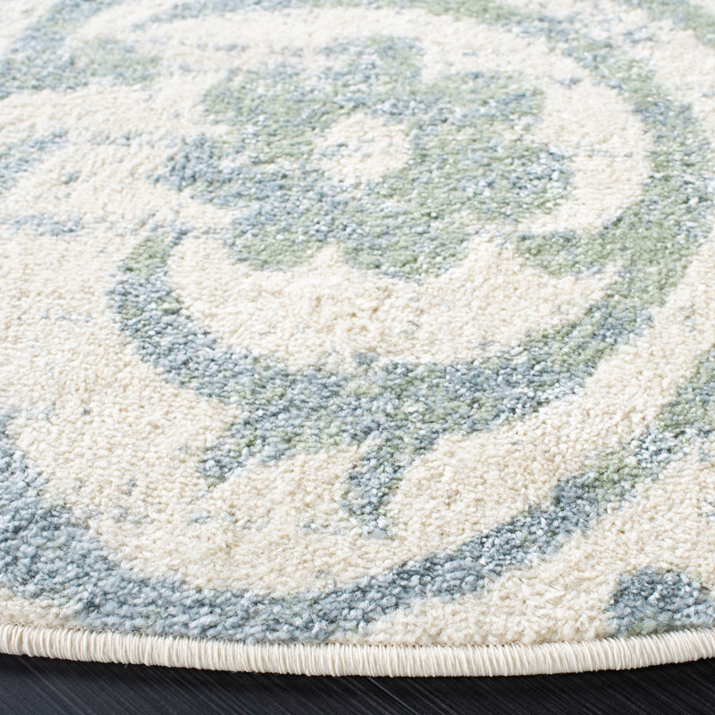 Aleccia Performance Floral Rug, Round 6'7"