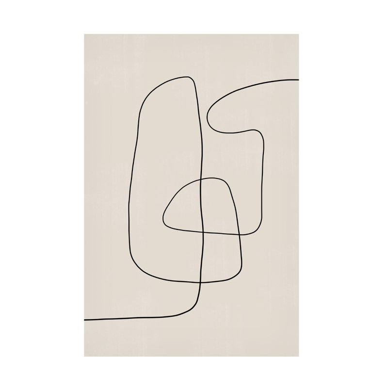 Dessin au trait moderne, reproduction sur toile tendue, H 19 po x l 12 po x P 2 po