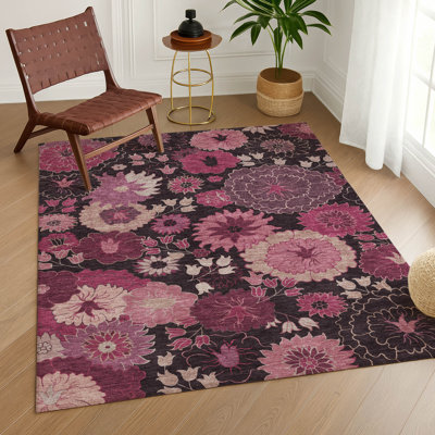 Tapis floral intérieur / extérieur lavable à la machine Chantille ACN2295