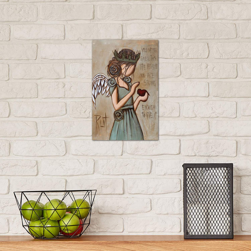 Strong Enough - impression d'art graphique, Toile tendue, H 12 po x l 8 po x P 0,75 po
