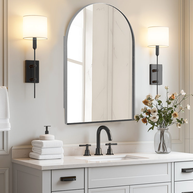 Dajanee 24'' W 36'' H Recessed Framed Medicine Cabinet With Mirror , Silver