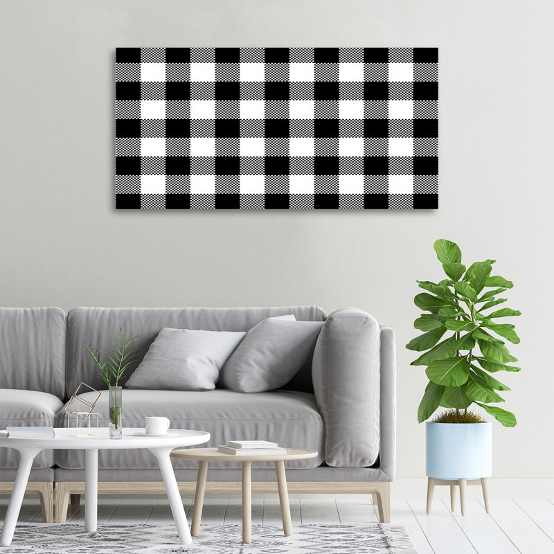 Black And White Grille - Wrapped Canvas Print
