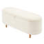 Rangement blanc douillet avec tissu et pieds en bois pour la chambre à coucher
