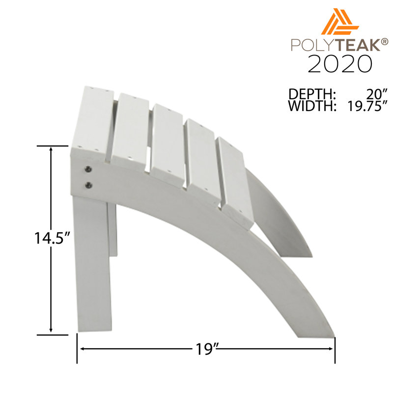 Repose-pieds d'extérieur PolyTEAK Adirondack, gris