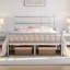 Minimalist Metal Bed Frame with Slatted Headboard-1892607269-1976563632