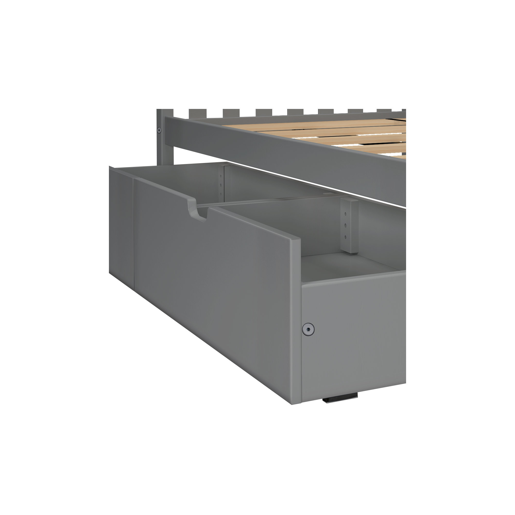 Bolles Kids Bunk Bed with Drawers, Gray, Full over Full