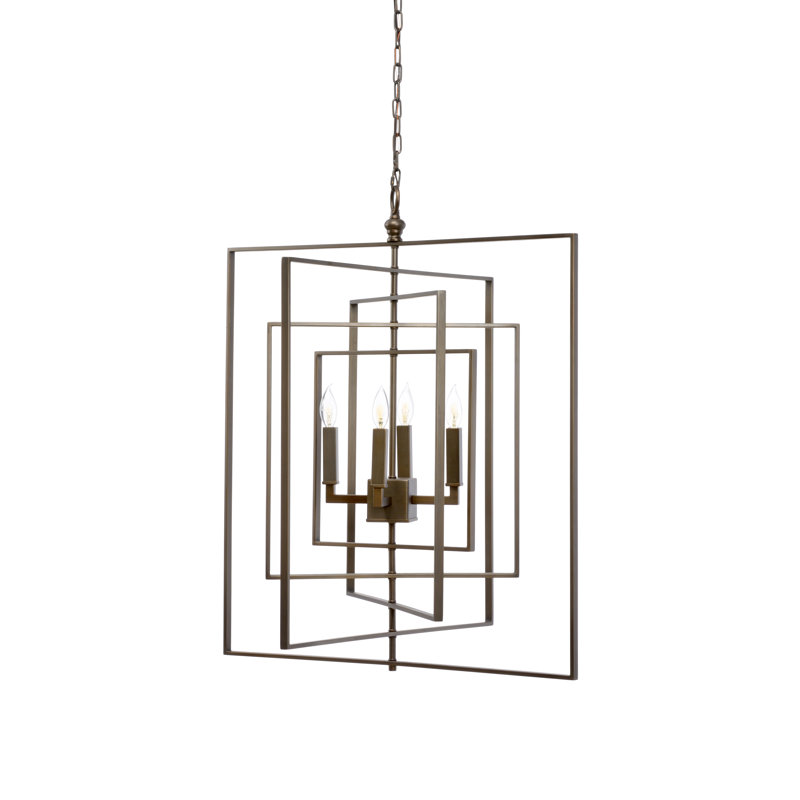 4 - Light Chandelier, Bronze