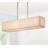 Wanakah 48-Inch 6 - Light Kitchen Island Linear Chandelier Textured Linen White Shade Reflector bottom