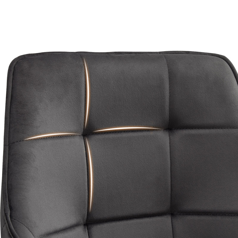 Abigailgrace 48cm H Velvet Upholstered Dining Chair, Dark Grey