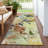 Machine Washable Indoor/Outdoor Houtz ACN2264 Floral Rug-609141437
