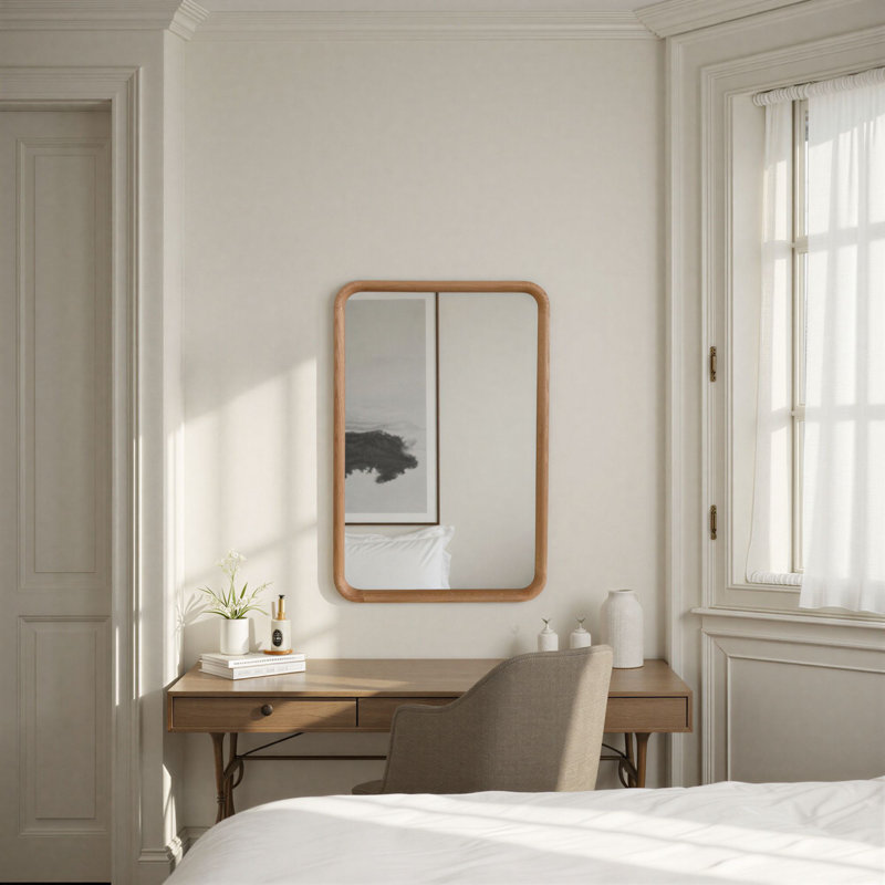 Oak Framed Large Full Length Mykelti Mirror, 120cm H x 80cm W, Oak Wood