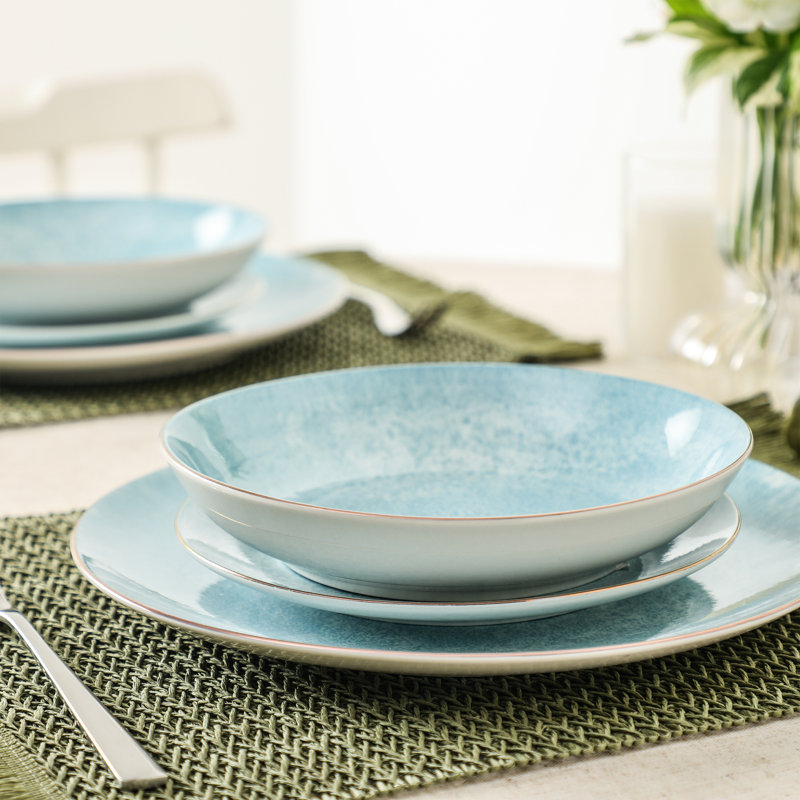 Service de table 12 pièces en porcelaine Christian Siriano, Bleu
