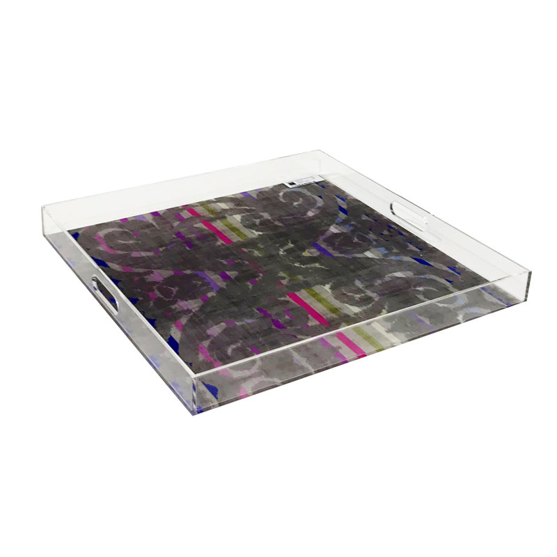  Dapper Acrylic Square Decorative Tray, Taupe
