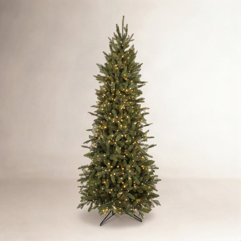 Sapin de Noël artificiel vert avec lumières claires / blanches, 9 pi