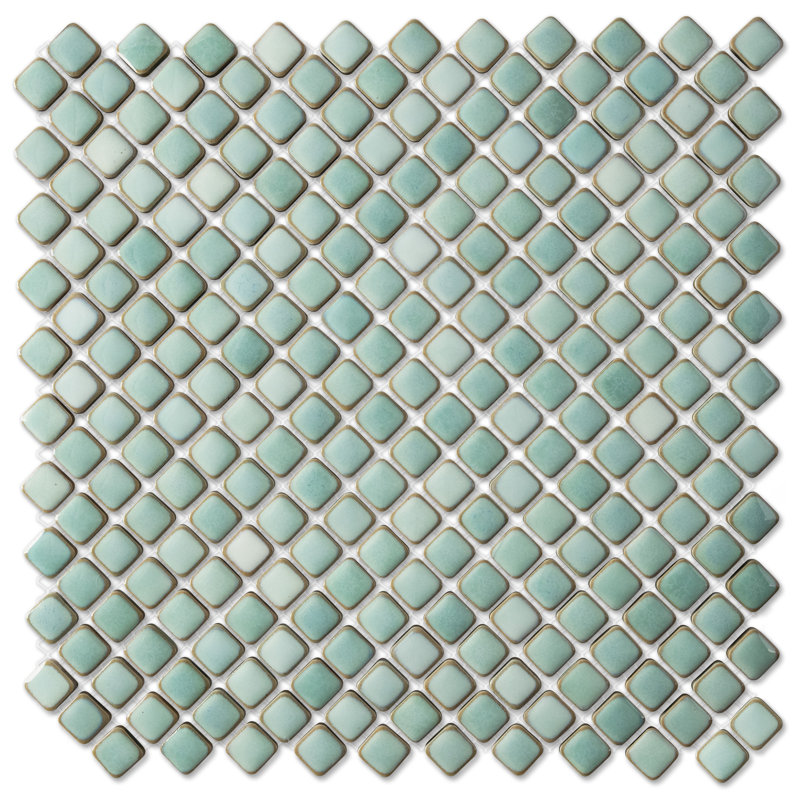 Hudson Diamond 1" x 1" Porcelain Mosaic Grid Wall & Floor Tile, Green