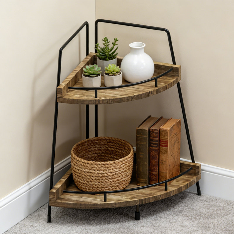 Base en bois à 2 niveaux et tablette de rangement compacte en fer pour comptoir de cuisine, meuble-lavabo, étagère de bureau