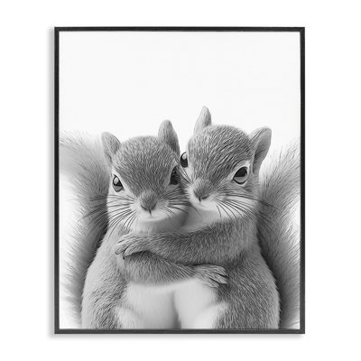 Hugging Squirrel Pair Framed Giclee Art by Annalisa Latella