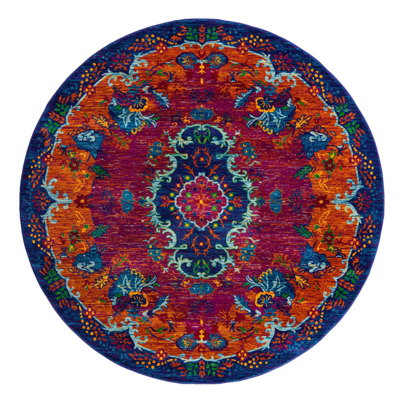 Floral Indoor Rug, Round 7'10"