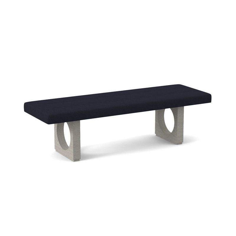 Void Upholstered Bench, Bisque, Venice Navy