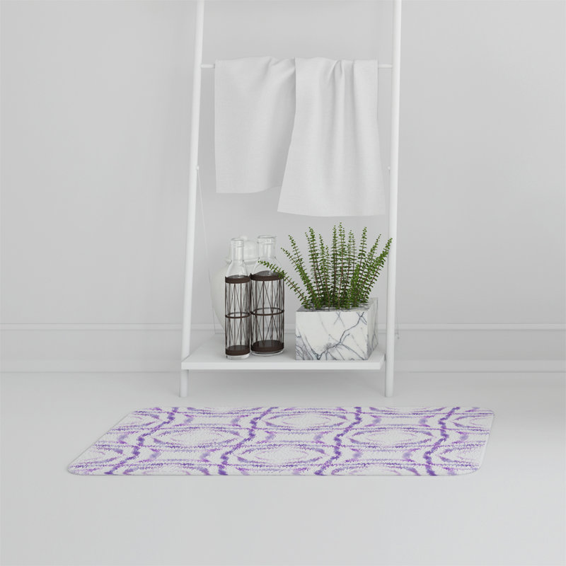 Pelfrey Memory Foam Non-Slip, Geometric 3, Purple, Floral And Ancient Geometry