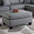 Polyfiber Reversible Sectional Sofa With Ottoman