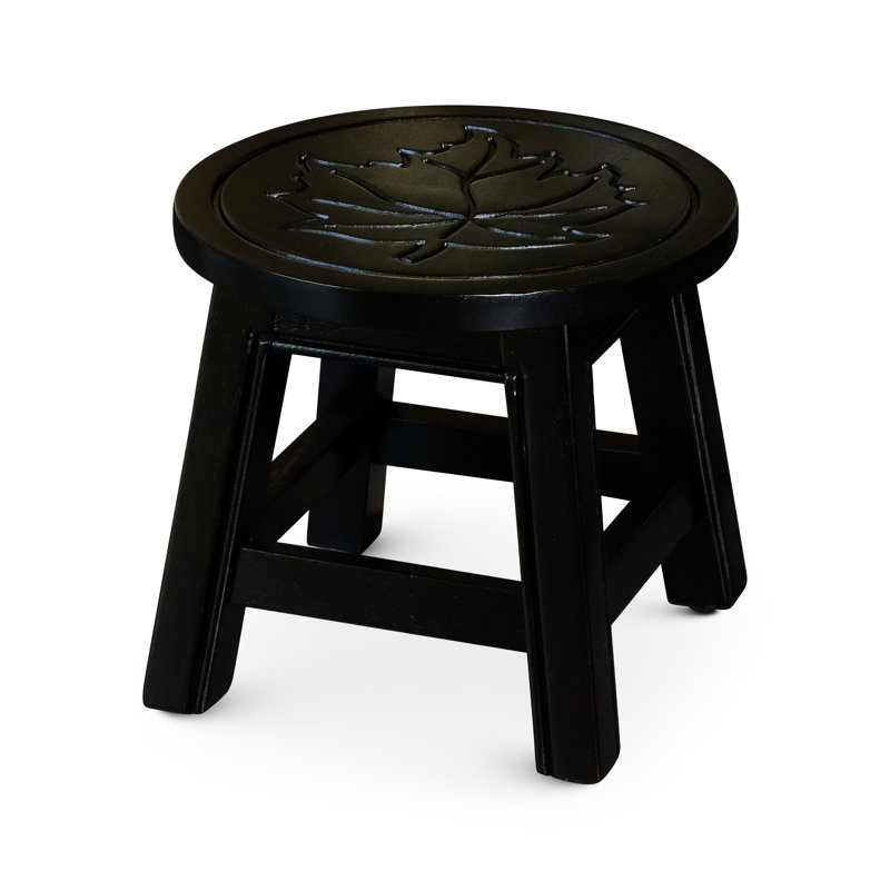 Wooden Step Stool In Bold And Enchanting Maple Leaf -Shaded With Appealing, Espresso