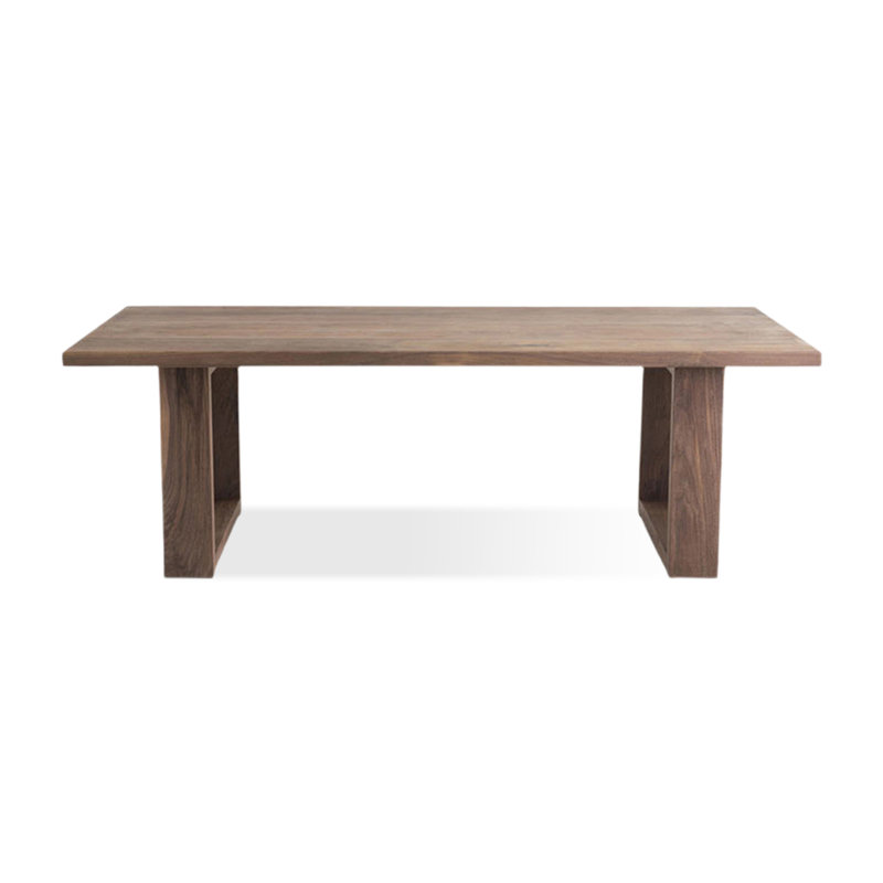 Table de salle à manger rectangulaire en bois massif Nut-Brown, H 29,53 po x L 62,99 po x l 31,5 po