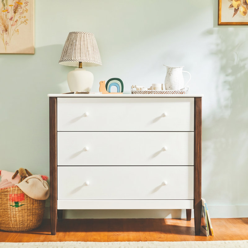 Commode 3 tiroirs Little Seeds Clover, White / Acorn