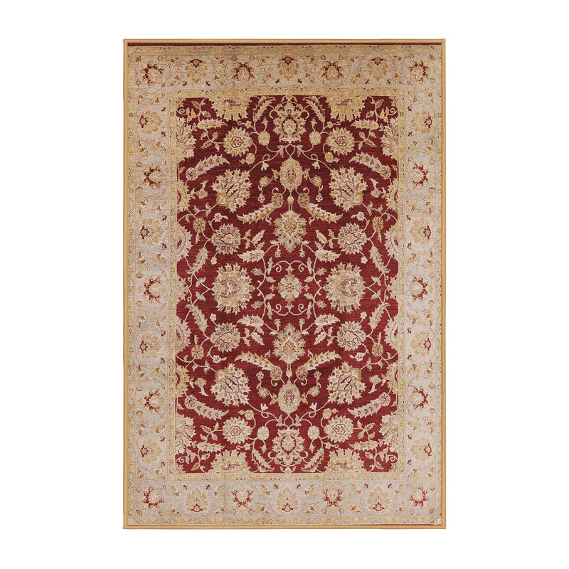 Tapis oriental beige / rouge Runi, Rectangle 7 pi x 10 pi