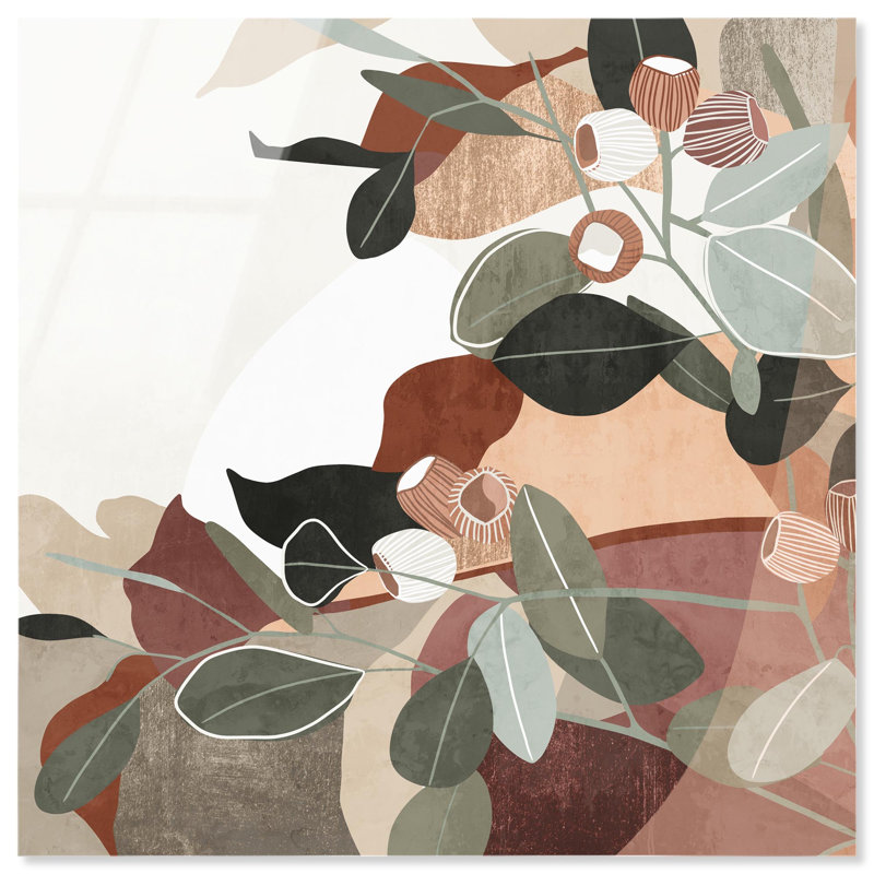 «Neutral Leaves Palm Leaf», reproduction d'art sur toile par Art Remedy, H 40 po x l 40 po
