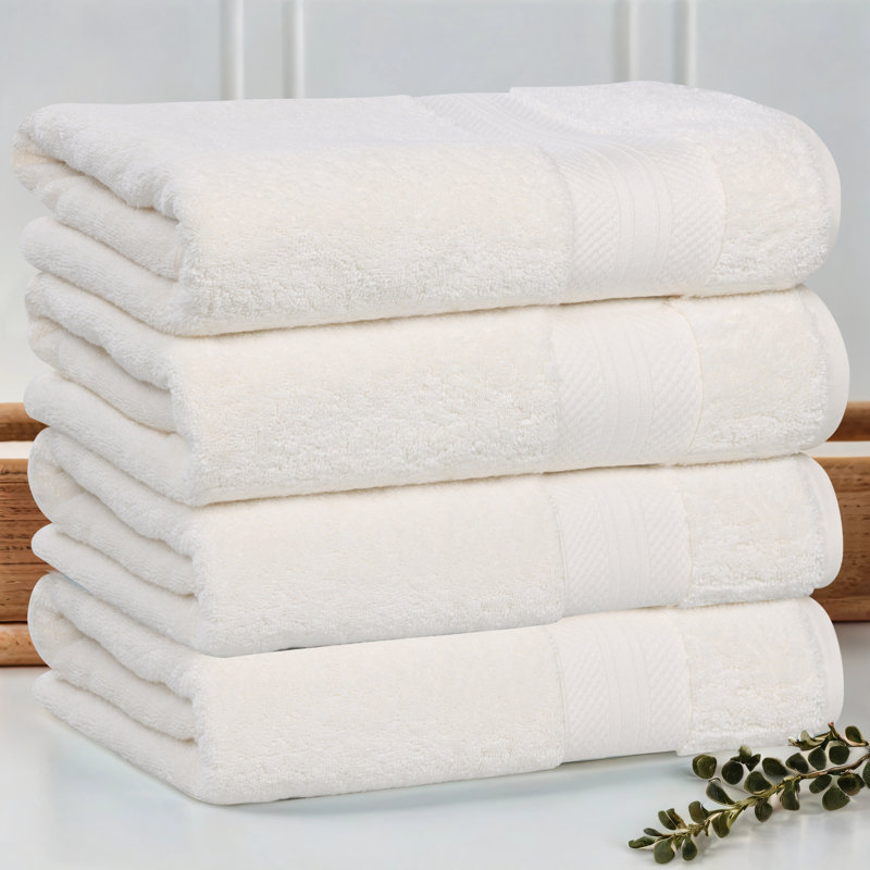 Ensemble de serviettes de bain 100% coton Aria, Ivoire ivoire