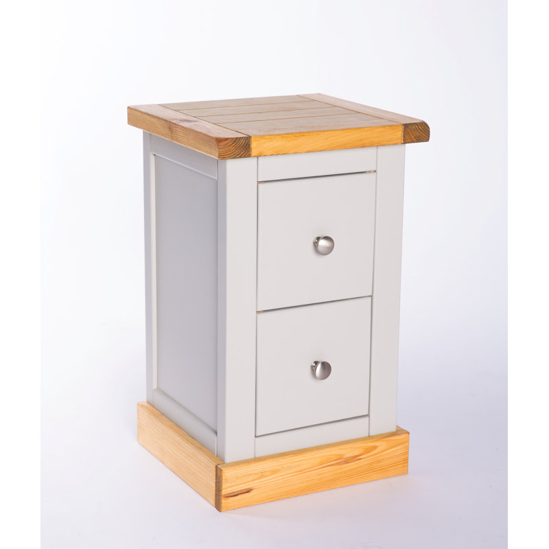 Engleman 35cm W Solid + Manufactured Wood Bedside Table, Waxed