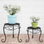 Support à plantes vertical à 3 niveaux avec tablettes décalées, présentoir pliant en fer forgé pour le jardin intérieur et extérieur