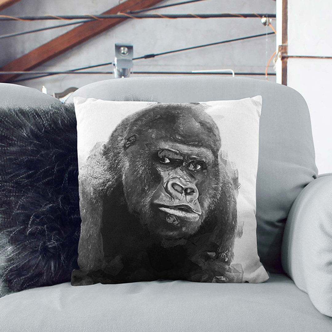 A Silverback Gorilla in Abstract Cushion with Filling