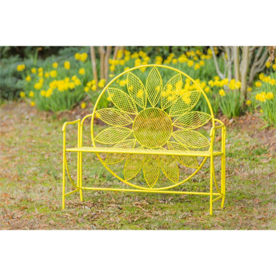 Banc de jardin en métal tournesol