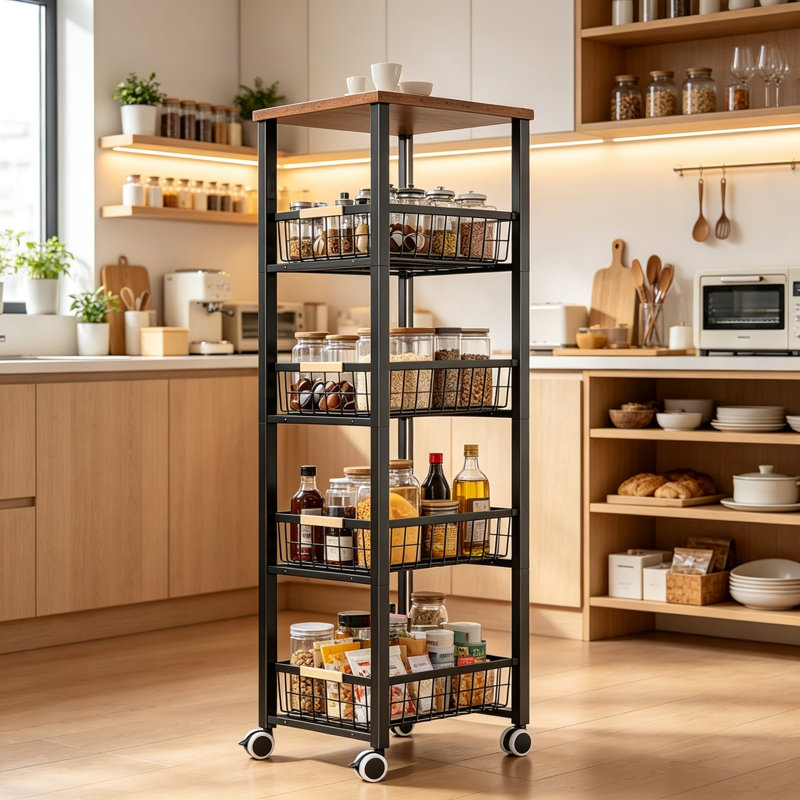 28.2 cm W Kitchen Cart with