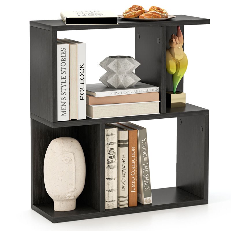 3-Tier Bookshelf Display Shelf For Small Space Freestanding Side Table, Black