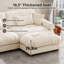 Canapé modulaire 2 places en velours beige avec coussins profonds, coussins lombaires et coussins décoratifs-804116763