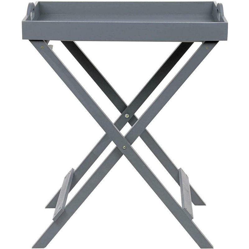 Desai Tray Top Cross Legs End Table