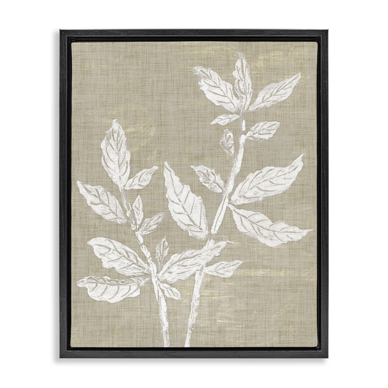 Boho à feuilles sur un cadre flottant à motif naturel, design par Melissa Wang, H 21 po x l 17 po