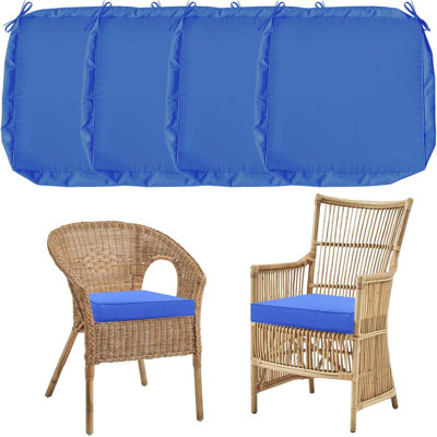 Ensemble de 4 housses de coussin de siège en tissu de polyester résistant à l'eau et à la décoloration pour l'extérieur de 19 po x 19 po x 3 po avec fermetures à glissière de remplacement pour fauteuil de jardin et canapé d'intérieur