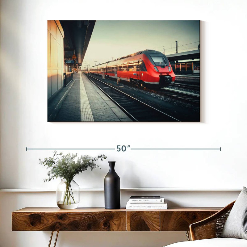 Mehar Red Train, 26" H x 39" W