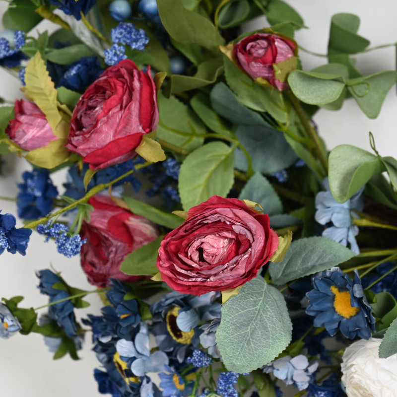 Couronne de fleurs artificielle 24 "printemps été été
