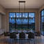 Suspension linéaire à 8 lumières avec variateur, style bougie, pour îlot de cuisine, salle à manger et salon.-348697450