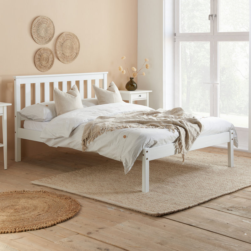 Alam Bed Frame, Small Double (4'), White