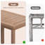 Ebern Designs 19'' Teak Wood Shower Bench 2-tier Waterproof Bath Spa Stool For Indoor & Outdoor